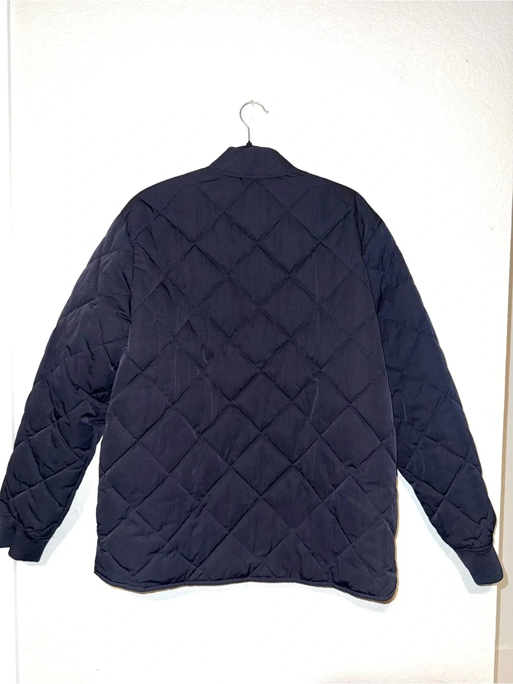 H&M Quilted Bomber Jacket in Navy NWOT Size L